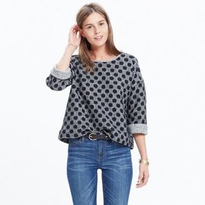 NWOT Madewell Reversible Marled Dot Pullover