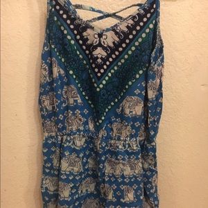 Blue romper with cute print