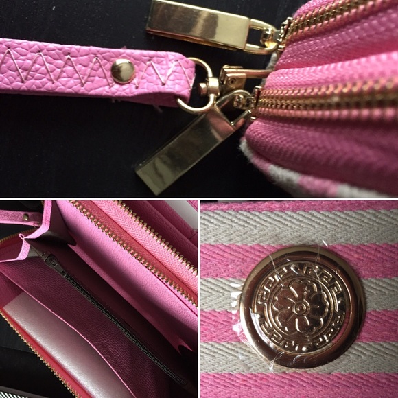 NEW Striped Canvas Multi-Compartment Wallet - Picture 4 of 4