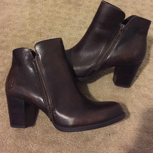 BORN brown leather booties $$ DROP!!