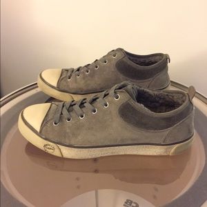 Ugg Pewter Evera Leather Furred Sneakers