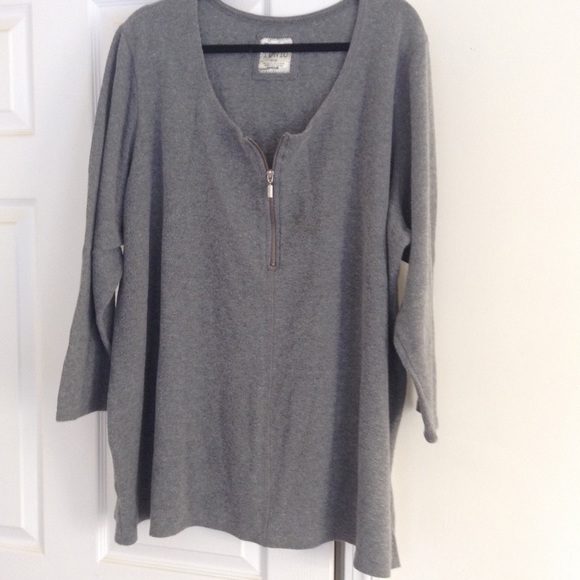 Plus size zip front long sleeve sweatshirt