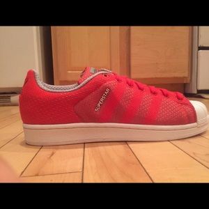 Adidas superstar in red and grey pattern SOLD