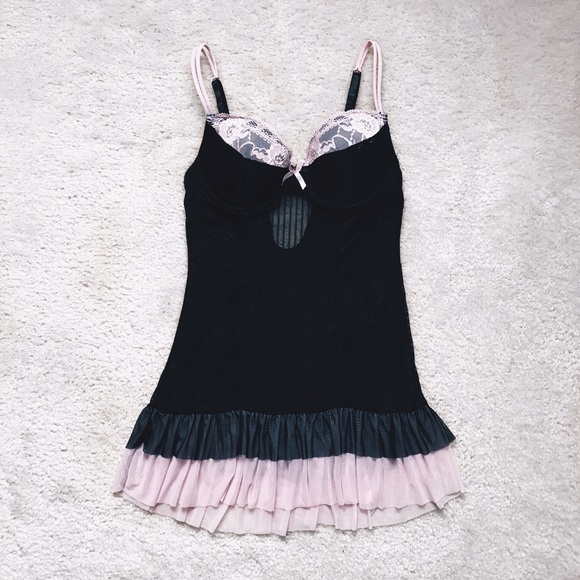 Black/Pink Babydoll Lingerie