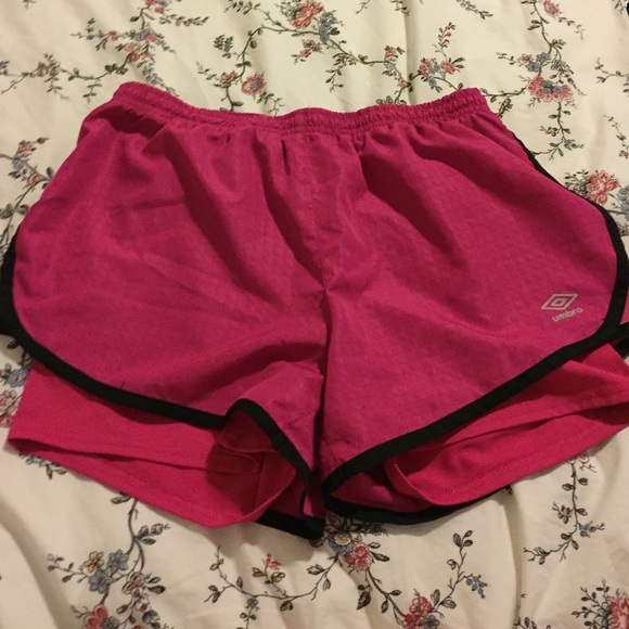 pink running shorts