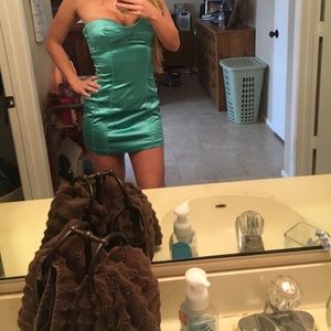 Turquoise tube Bebe dress
