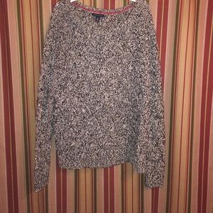 Tommy Hilfiger Navy and White Knit Sweater