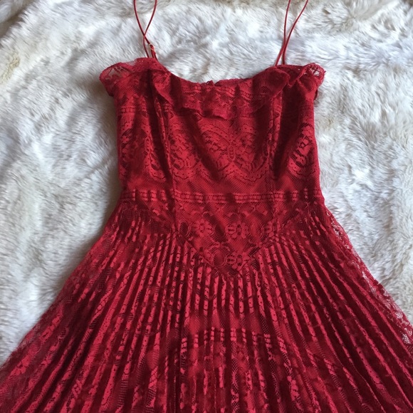 Red lace formal dress Betsey Johnson