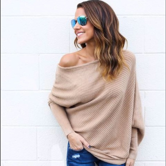 Mocha One Shoulder Sweater