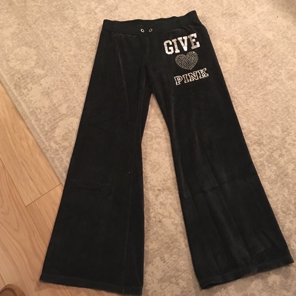 VS PINK velor pants.