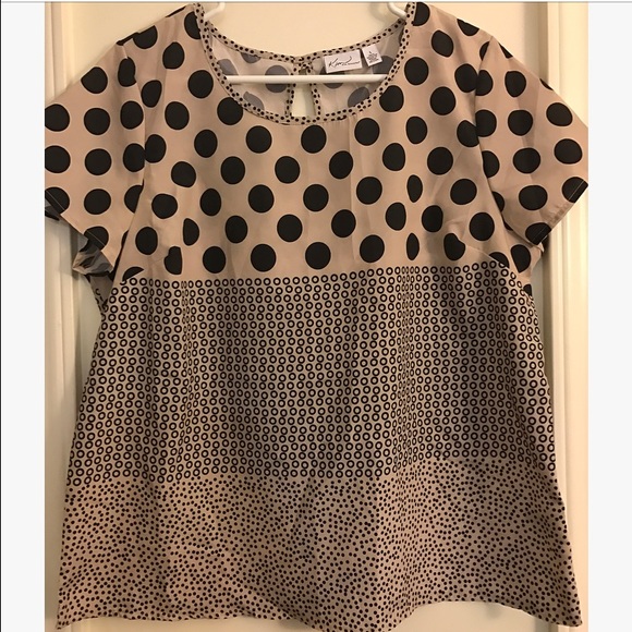 Tan & Black Blouse NWOT