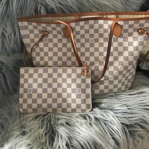 Louis Vuitton Mm Neverfull Tote, Damier Azur