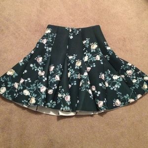 Green floral skirt