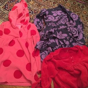 Girls 4T dress and fleece tops