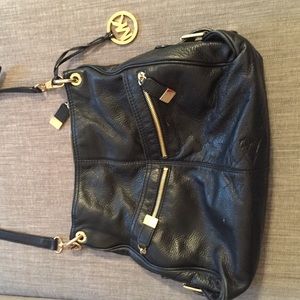 Michael kors black leather bag