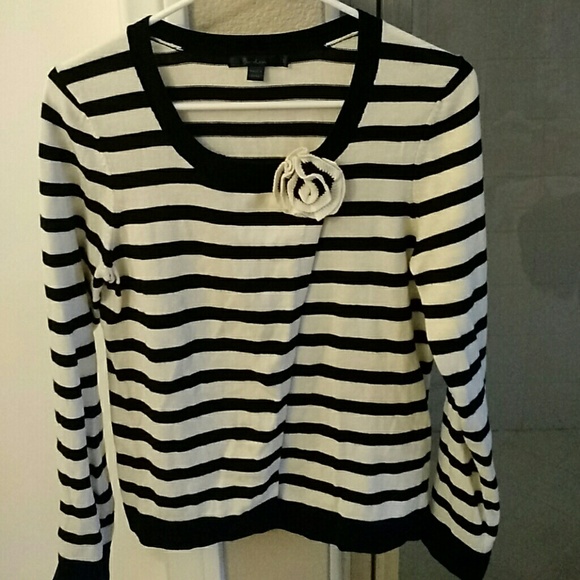 Boden black and white striped sweater