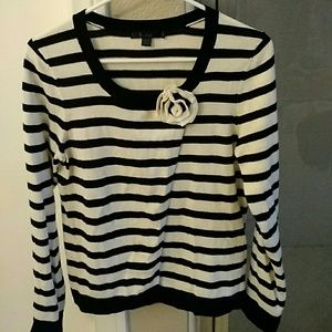 Boden black and white striped sweater