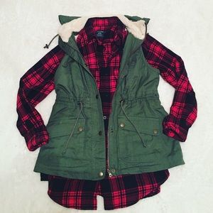 Faux Fur Lined Hooded Vest