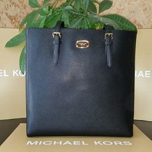 MK Large Black Saffiano Leather