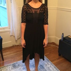 Free people black high low dress