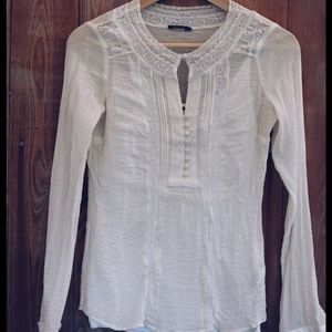 Embroidered top with high neck