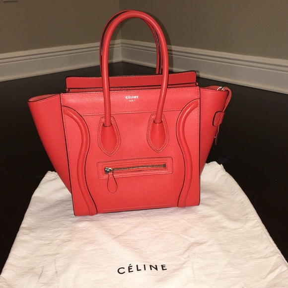 Celine Red Bag 100% Calfskin