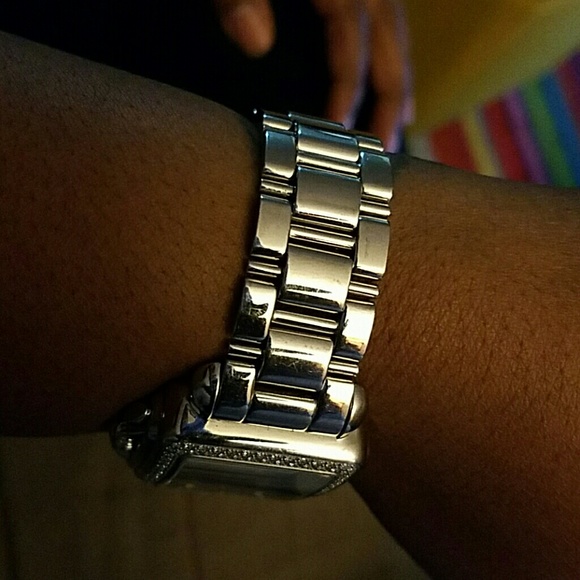 Michele 18mm Blue Deco w/diamonds - Picture 2 of 4