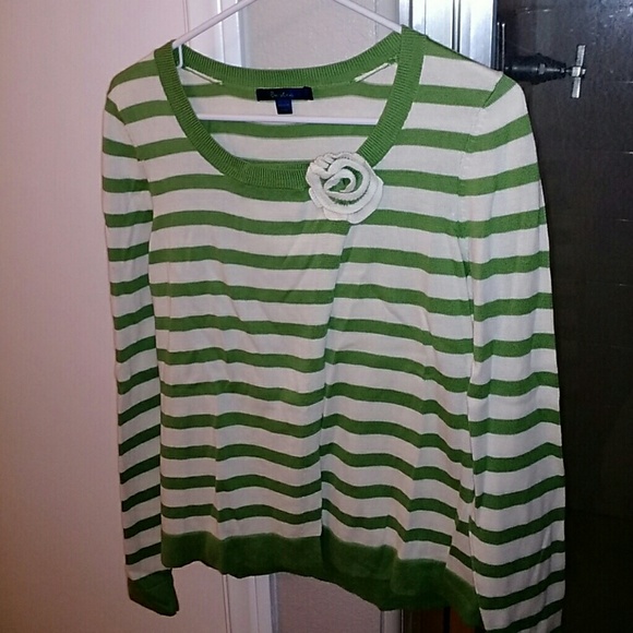 Boden green striped sweater