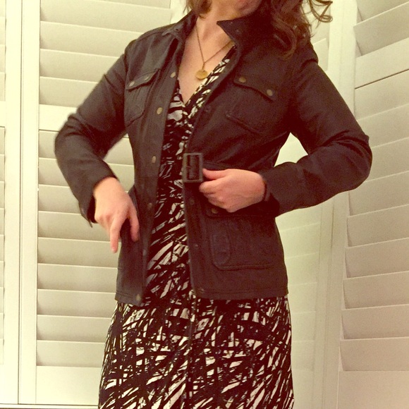 Boden size 6 soft black leather moto jacket