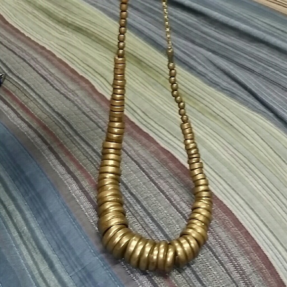 Spiegel aged golden button necklace.