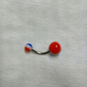 Red White and Blue Belly Button Ring