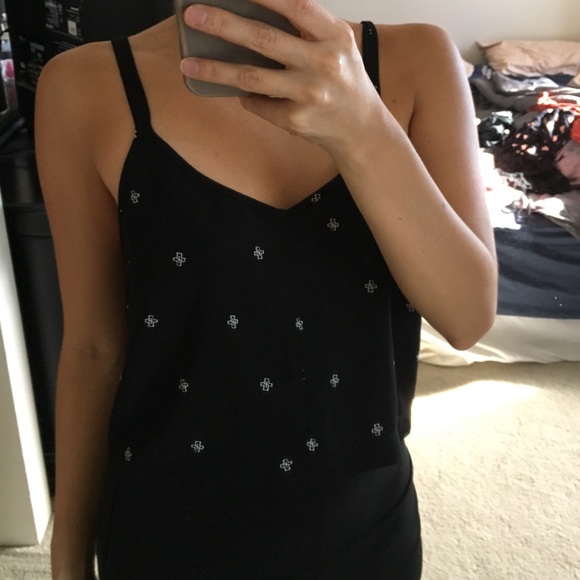 Silence + Noise Crosses Crop Top with zipper back