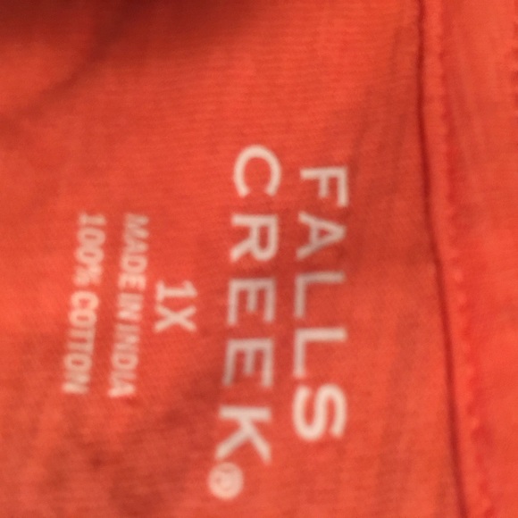 Fall Creek Peach Jewel Neck Top - Picture 2 of 4