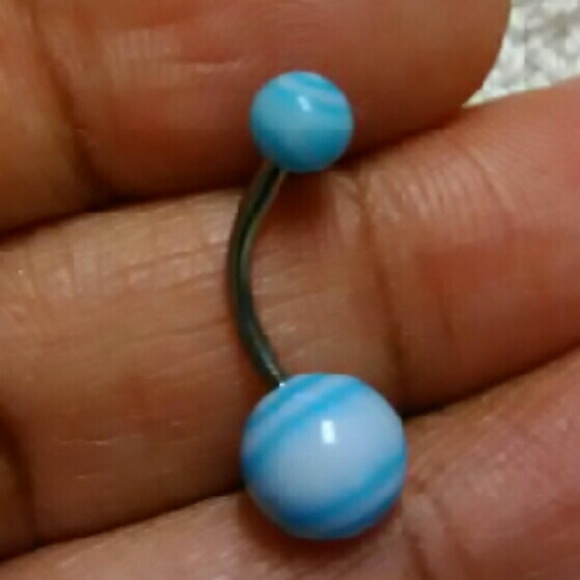Blue Swirl Belly Button Ring