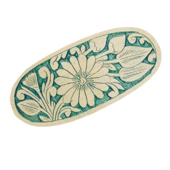 Bamboo Blue Flower Barrette