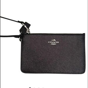 NWT COACH Glitter Metallic Black Wristlet