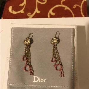 Dior Gold Tone Rose 🌹 earrings