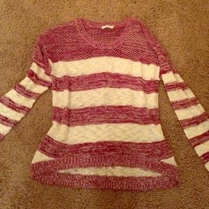 Maroon/Garnet and White Knit Sweater