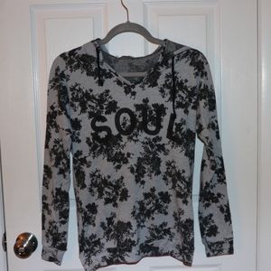 SoulCycle Gray and Black Tulip Hoodie Small