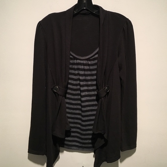 Black and gray striped sweater shirt