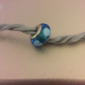 Blue glass pandora charm