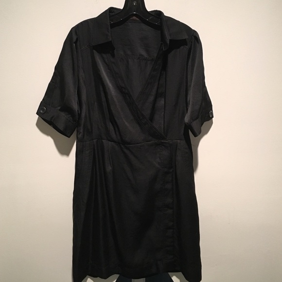 Black v-neck dress