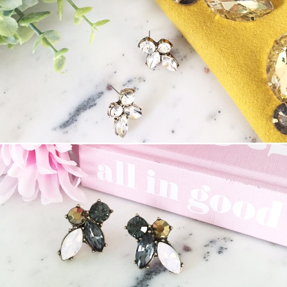 "Lacie" Earrings || Clear Crystal Statement - Picture 4 of 6