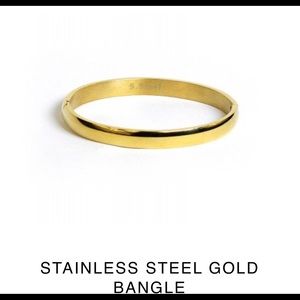Stainless steel gold bangle