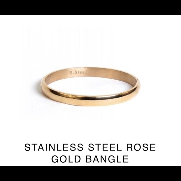 Stainless steel rose gold bangle - Picture 1 of 1