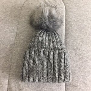 Gray crochet beanie