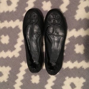 Black Tori Burch Reva flats