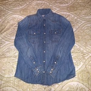 Denim button down