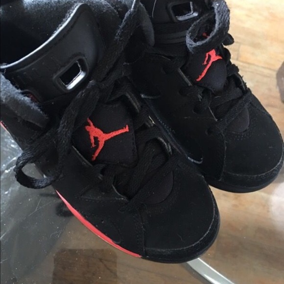 Black & red Jordan's