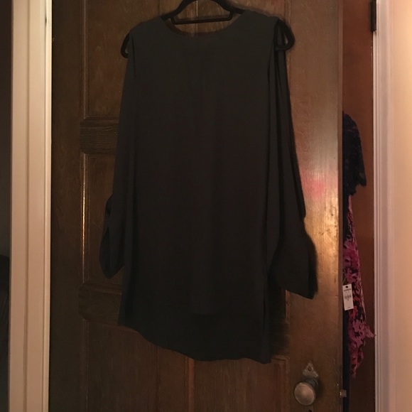 Express Cold Shoulder Mesh Blouse
